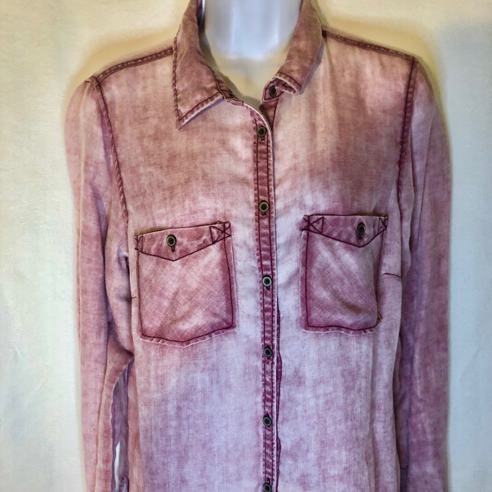Burgundy button down shirt